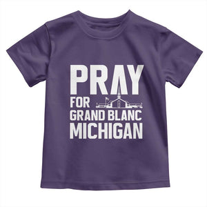 Pray for Grand Blanc Michigan Toddler T Shirt Faith and Community Support TS02 Purple Print Your Wear