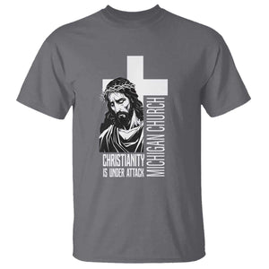 Christianity Is Under Attack T Shirt Jesus Stand for Faith Michigan Church TS02 Charcoal Print Your Wear
