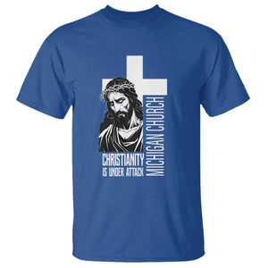 Christianity Is Under Attack T Shirt Jesus Stand for Faith Michigan Church TS02 Royal Blue Print Your Wear