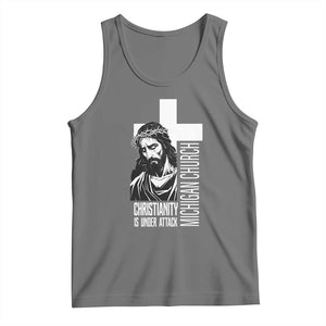 Christianity Is Under Attack Tank Top Jesus Stand for Faith Michigan Church TS02 Black Heather Print Your Wear