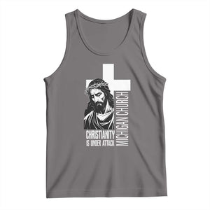 Christianity Is Under Attack Tank Top Jesus Stand for Faith Michigan Church TS02 Deep Heather Print Your Wear