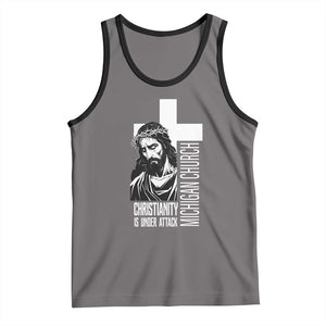 Christianity Is Under Attack Tank Top Jesus Stand for Faith Michigan Church TS02 Deep Heather Black Print Your Wear