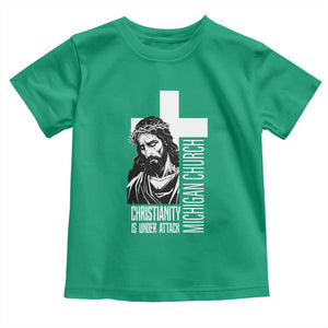 Christianity Is Under Attack Toddler T Shirt Jesus Stand for Faith Michigan Church TS02 Irish Green Print Your Wear