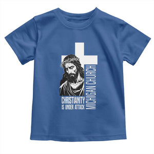Christianity Is Under Attack Toddler T Shirt Jesus Stand for Faith Michigan Church TS02 Royal Blue Print Your Wear