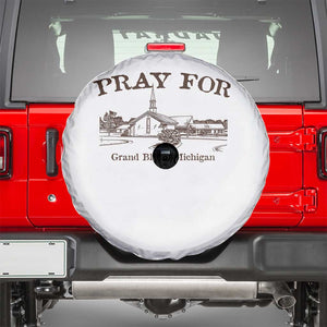 Pray for Grand Blanc Michigan Spare Tire Cover Vintage Church Faith Support TS02 White Print Your Wear