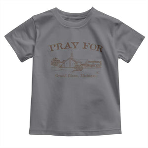 Pray for Grand Blanc Michigan Toddler T Shirt Vintage Church Faith Support TS02 Charcoal Print Your Wear