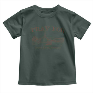 Pray for Grand Blanc Michigan Toddler T Shirt Vintage Church Faith Support TS02 Dark Forest Green Print Your Wear