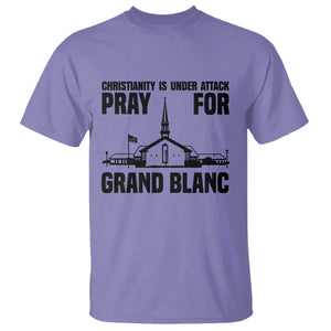Christianity Is Under Attack T Shirt Pray for Grand Blanc Church Michigan Faith Support TS02 Violet Print Your Wear