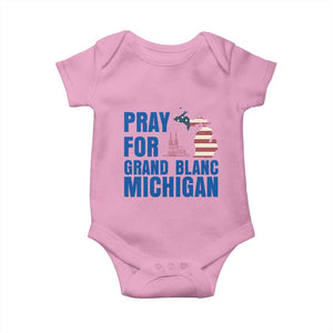 Pray for Grand Blanc Michigan Baby Onesie American Flag Christian Support TS02 Light Pink Print Your Wear