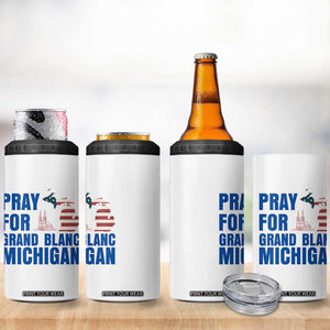 Pray for Grand Blanc Michigan 4 in 1 Can Cooler Tumbler American Flag Christian Support TS02 Print Your Wear
