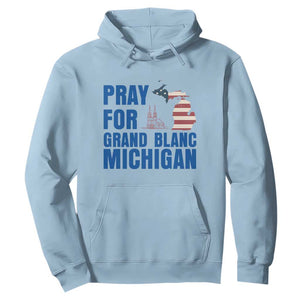Pray for Grand Blanc Michigan Hoodie American Flag Christian Support TS02 Light Blue Print Your Wear