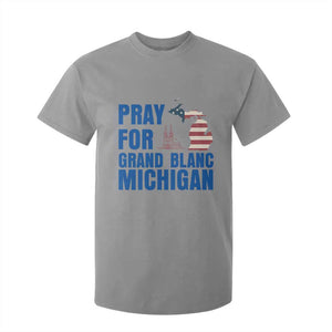Pray for Grand Blanc Michigan T Shirt For Kid American Flag Christian Support TS02 Sport Gray Print Your Wear