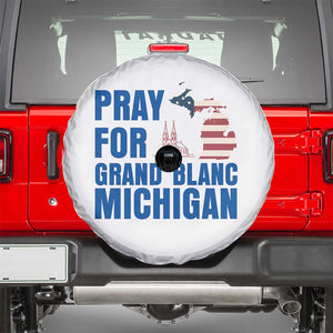 Pray for Grand Blanc Michigan Spare Tire Cover American Flag Christian Support TS02 White Print Your Wear