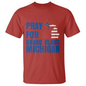 Pray for Grand Blanc Michigan T Shirt American Flag Christian Support TS02 Red Print Your Wear