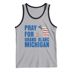 Pray for Grand Blanc Michigan Tank Top American Flag Christian Support TS02 Athletic Heather Black Print Your Wear