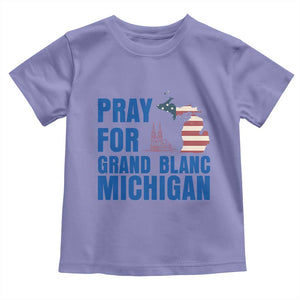 Pray for Grand Blanc Michigan Toddler T Shirt American Flag Christian Support TS02 Violet Print Your Wear