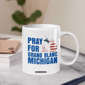 Pray for Grand Blanc Michigan Coffee Mug American Flag Christian Support TS02 Print Your Wear