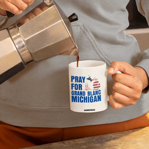 Pray for Grand Blanc Michigan Coffee Mug American Flag Christian Support TS02 Print Your Wear
