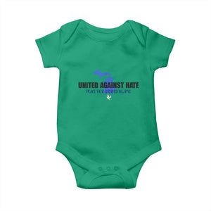 Peace for Grand Blanc Michigan Baby Onesie United Against Hate TS02 Irish Green Print Your Wear