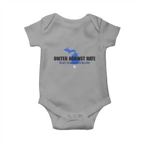 Peace for Grand Blanc Michigan Baby Onesie United Against Hate TS02 Sport Gray Print Your Wear
