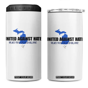 Peace for Grand Blanc Michigan 4 in 1 Can Cooler Tumbler United Against Hate TS02 One Size: 16 oz White Print Your Wear