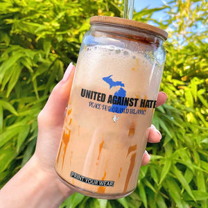 Peace for Grand Blanc Michigan Glass Can United Against Hate TS02 White Print Your Wear