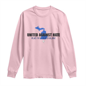 Peace for Grand Blanc Michigan Long Sleeve Shirt United Against Hate TS02 Light Pink Print Your Wear
