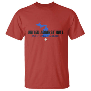 Peace for Grand Blanc Michigan T Shirt United Against Hate TS02 Red Print Your Wear