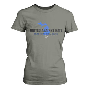 Peace for Grand Blanc Michigan T Shirt For Women United Against Hate TS02 Military Green Print Your Wear