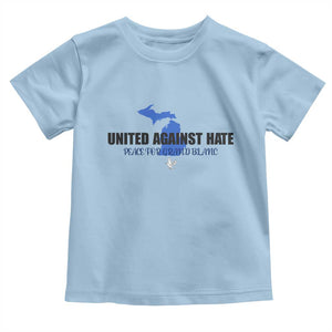 Peace for Grand Blanc Michigan Toddler T Shirt United Against Hate TS02 Light Blue Print Your Wear
