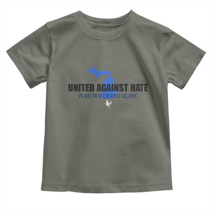 Peace for Grand Blanc Michigan Toddler T Shirt United Against Hate TS02 Military Green Print Your Wear