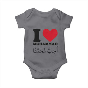 I Love Muhammad Baby Onesie Musliam Identity Islamic Peace and Pride TS02 Charcoal Print Your Wear
