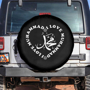 I Love Muhammad Spare Tire Cover Musliam Identity Peace Pride Islamic Calligraphy TS02 No hole Black Print Your Wear