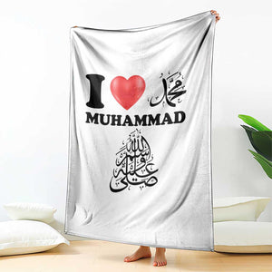 I Love Muhammad Throw Blanket Musliam Identity Faith Peace Pride Islamic Calligraphy TS02 Print Your Wear