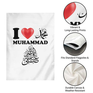 I Love Muhammad Garden Flag Musliam Identity Faith Peace Pride Islamic Calligraphy TS02 Print Your Wear
