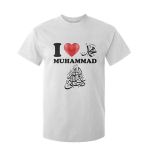 I Love Muhammad T Shirt For Kid Musliam Identity Faith Peace Pride Islamic Calligraphy TS02 White Print Your Wear