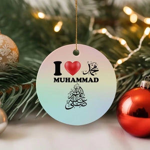 I Love Muhammad Ceramic Ornament Musliam Identity Faith Peace Pride Islamic Calligraphy TS02 1pc Pastel Print Your Wear