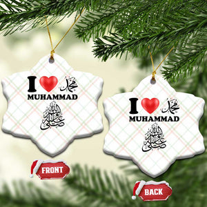 I Love Muhammad Ceramic Ornament Musliam Identity Faith Peace Pride Islamic Calligraphy TS02 Print Your Wear