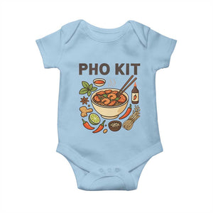 Funny Pho Kit Vietnamese Noodle Pun Baby Onesie Ramen Pho Lovers Hilarious Foodie Graphic TS02 Light Blue Print Your Wear