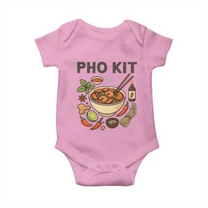Funny Pho Kit Vietnamese Noodle Pun Baby Onesie Ramen Pho Lovers Hilarious Foodie Graphic TS02 Light Pink Print Your Wear
