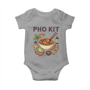 Funny Pho Kit Vietnamese Noodle Pun Baby Onesie Ramen Pho Lovers Hilarious Foodie Graphic TS02 Sport Gray Print Your Wear