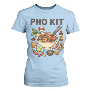 Funny Pho Kit Vietnamese Noodle Pun T Shirt For Women Ramen Pho Lovers Hilarious Foodie Graphic TS02 Light Blue Print Your Wear