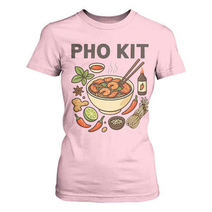 Funny Pho Kit Vietnamese Noodle Pun T Shirt For Women Ramen Pho Lovers Hilarious Foodie Graphic TS02 Light Pink Print Your Wear