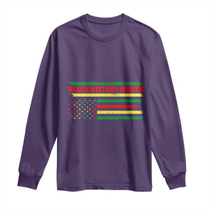 Black History Month Long Sleeve Shirt African American Pride US Flag TS02 Purple Print Your Wear
