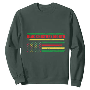 Black History Month Sweatshirt African American Pride Flag TS02 Dark Forest Green Printyourwear