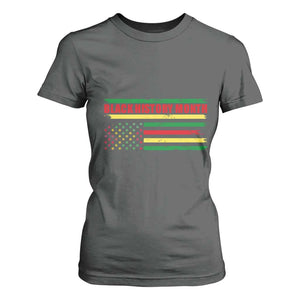 Black History Month T Shirt For Women African American Pride US Flag TS02 Dark Heather Print Your Wear