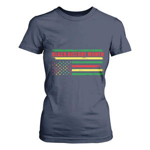 Black History Month T Shirt For Women African American Pride US Flag TS02 Navy Print Your Wear
