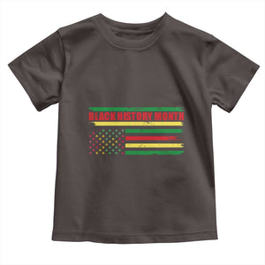 Black History Month Toddler T Shirt African American Pride US Flag TS02 Dark Chocolate Print Your Wear