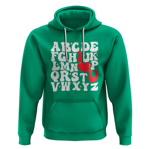 Valentines Day Hoodie Alphabet ABC I Love You Heart Gifts TS02 Irish Green Printyourwear