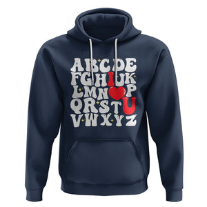 Valentines Day Hoodie Alphabet ABC I Love You Heart Gifts TS02 Navy Printyourwear